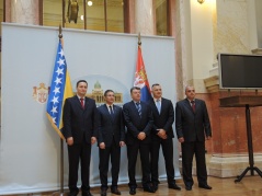 7 November 2013 The National Assembly Speaker with the delegation of the Parliamentary Assembly of Bosnia and Herzegovina